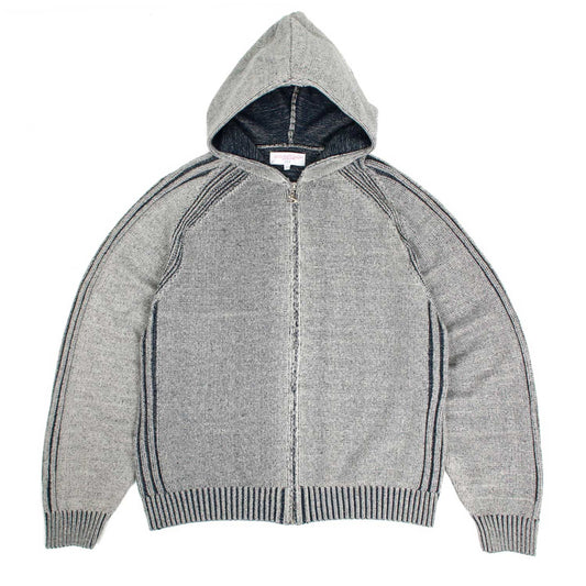 HEATHERED FULL-ZIP HOOD (STONE)